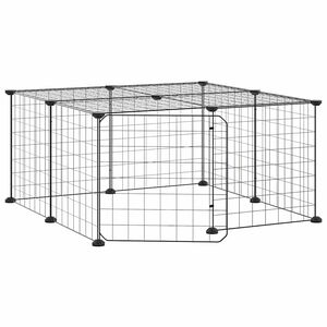 vidaXL 12-paneelinen lemmikkih&auml;kki ovella musta 70x70x35 cm ter&auml;s