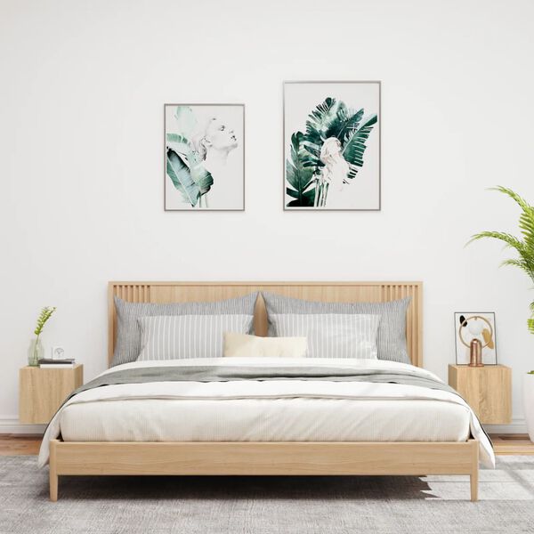 vidaXL TV-sein&auml;kaapit LED-valoilla 2 kpl Sonoma-tammi 30,5x35x30 cm