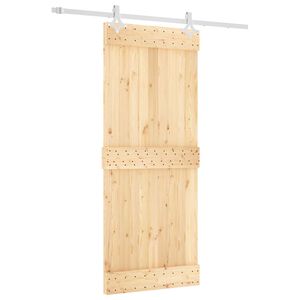 vidaXL Liukuovi 85 x 210 cm Massiivinen m&auml;nty (k&auml;sittelem&auml;t&ouml;n)