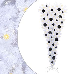 vidaXL Tekojoulukuusi 150 LED-valoilla Valkoinen 120 cm PVC ja Ter&auml;s