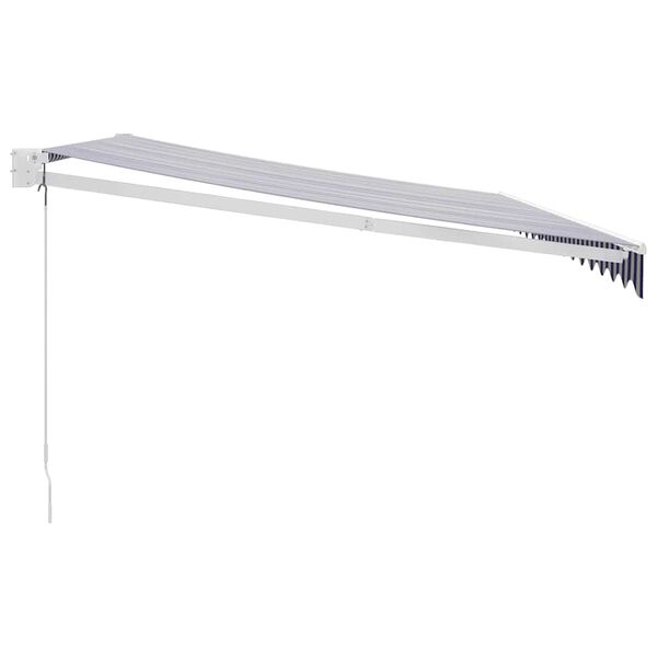 vidaXL Sis&auml;&auml;nkelattava markiisi sinivalkoinen 4,5x3 m kangas/alumiini