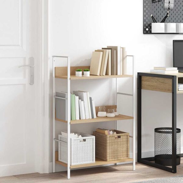 vidaXL 3-tasoinen kirjahylly tammi 60x27,6x90,5 cm tekninen puu