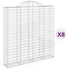 vidaXL Kaarevat kivikorit 8 kpl 200x30x200/220 cm galvanoitu rauta