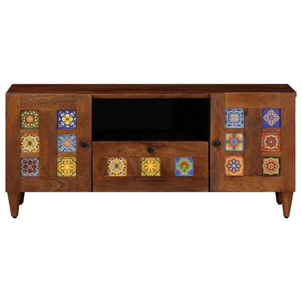 vidaXL TV-kaappi ovella p&auml;hkin&auml;puu 105 x 33 x 46 cm Kiinte&auml; mango puu