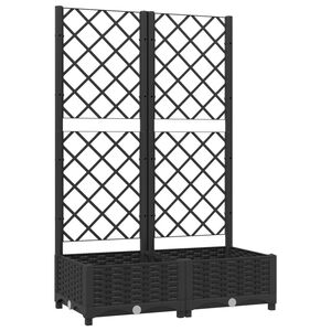 vidaXL Puutarhan istutuslaatikko s&auml;leik&ouml;ll&auml; musta 80x40x121,5 cm PP