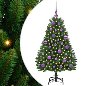 vidaXL Tekojoulukuusi 120 cm 150 LEDi&auml; L&auml;mpim&auml;n Valkoinen PVC ja ter&auml;s
