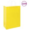 vidaXL Paperikassit 250 kpl kahvoilla keltainen 32x17x44 cm