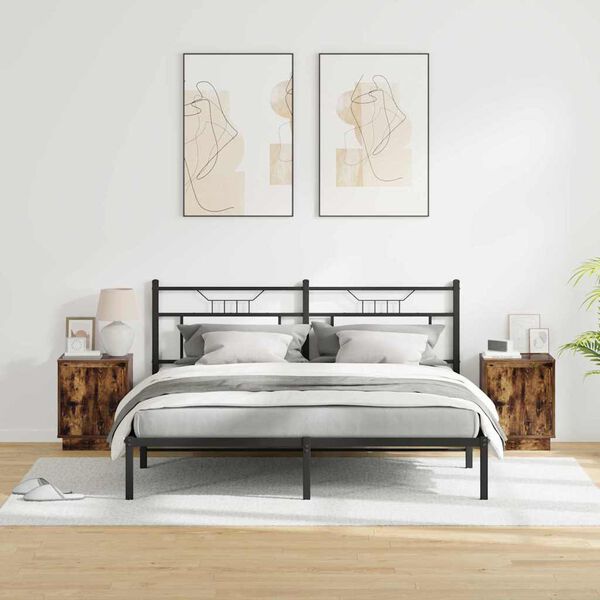 vidaXL Y&ouml;p&ouml;yt&auml;kaappi 2 pcs Savup&auml;hkin&auml; 39 x 34.5 x 50 cm Tekninen puu