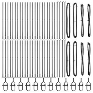 vidaXL Aitalatu Muut 52 pcs Harmaa 3,2 x 3,2 x 68,5 cm Teräs