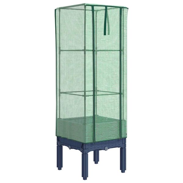 vidaXL Kukkalaatikko kasvihuonepeitteell&auml; rottinkityyli 40x40x140 cm