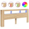 vidaXL S&auml;ngynp&auml;&auml;ty LED-valoilla Sonoma-tammi 220x18,5x103,5 cm puu