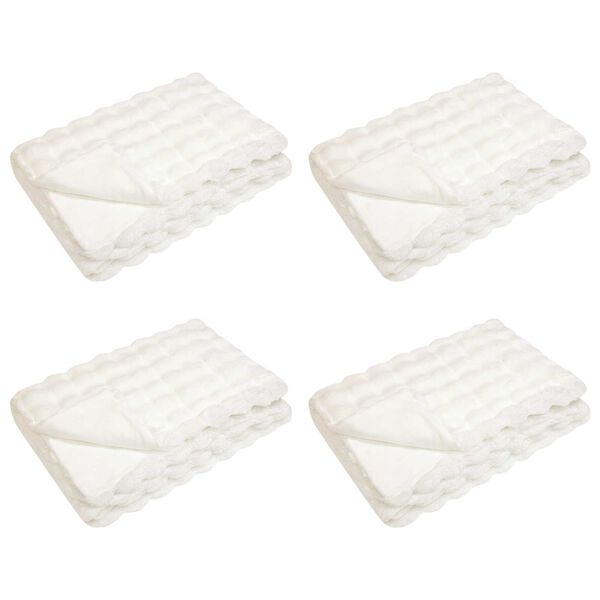 vidaXL Tekoturkki J&auml;niksen Peitto 4 pcs Valkoinen 130 x 150 cm
