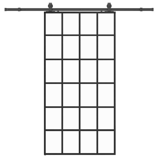 vidaXL liukuovi laitteistosarjalla musta 102x205 cm ESG lasi