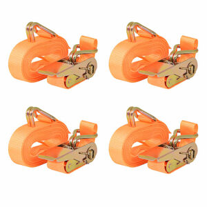 vidaXL R&auml;ikk&auml; kuormaliinat 4 kpl 0,4 tonnia 6mx25mm Oranssi