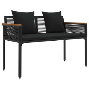 vidaXL Ulkopenkki 2 -Seater 117 x 54 x 74.5 cm polyrottinki Musta