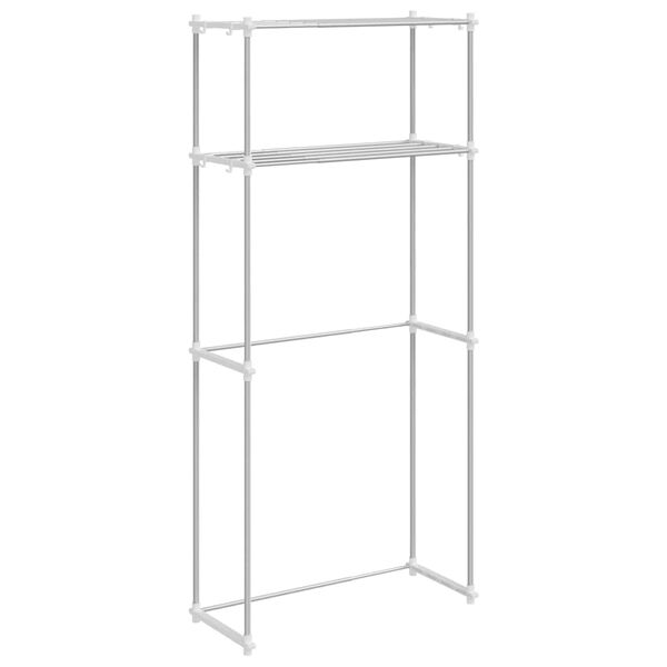 vidaXL Pesukoneen hylly Valkoinen 70 x 27 x 136 cm Alumiini