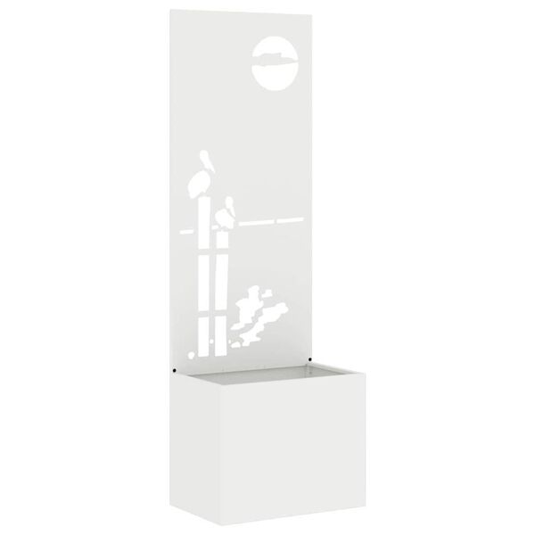 vidaXL Puutarhan yksityisyyden verho Viivakuvio Valkoinen 50 x 140 cm