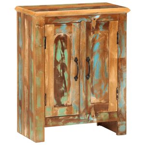 vidaXL Senkki kahdella ovella 55x30x70 cm kierr&auml;tetty t&auml;yspuu