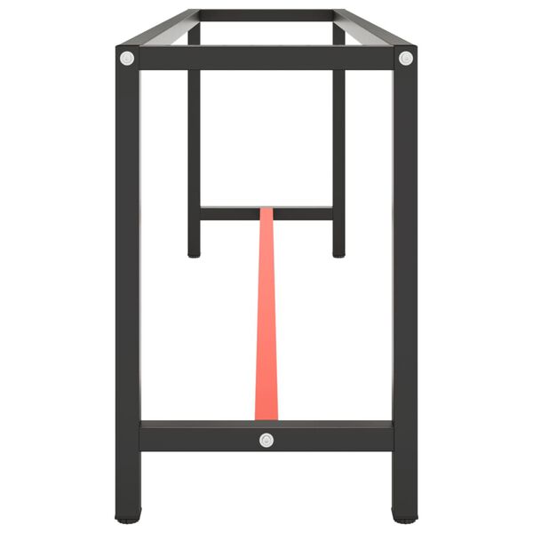 vidaXL Ty&ouml;penkin runko mattamusta ja -punainen 210x50x79 cm metalli