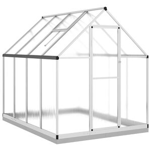 vidaXL Kasvihuone pohjarungolla hopea 224x169x202 cm alumiini