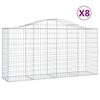 vidaXL Kaarevat kivikorit 8 kpl 200x50x100/120 cm galvanoitu rauta