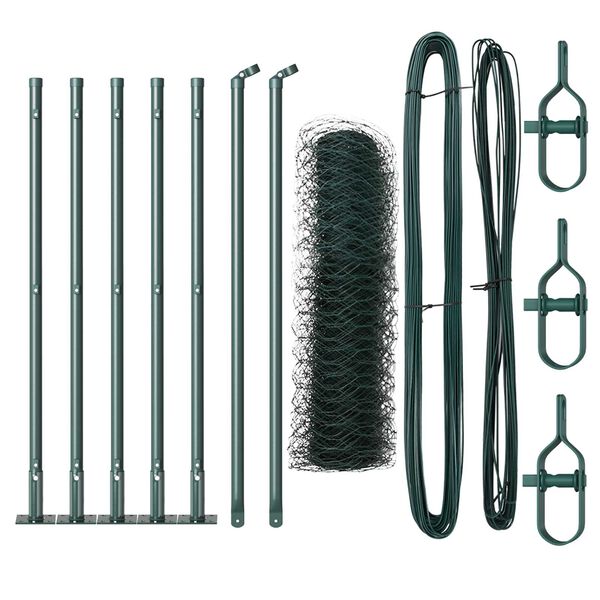 vidaXL Aitalatu Vihre&auml; 10 x 0,5 m (50 mm verkko) Ter&auml;st&auml; ja PVC:t&auml;