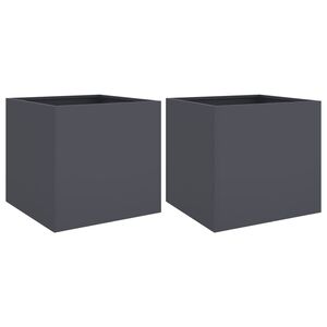 vidaXL Kukkalaatikot 2 kpl antrasiitti 42x40x39 cm ter&auml;s