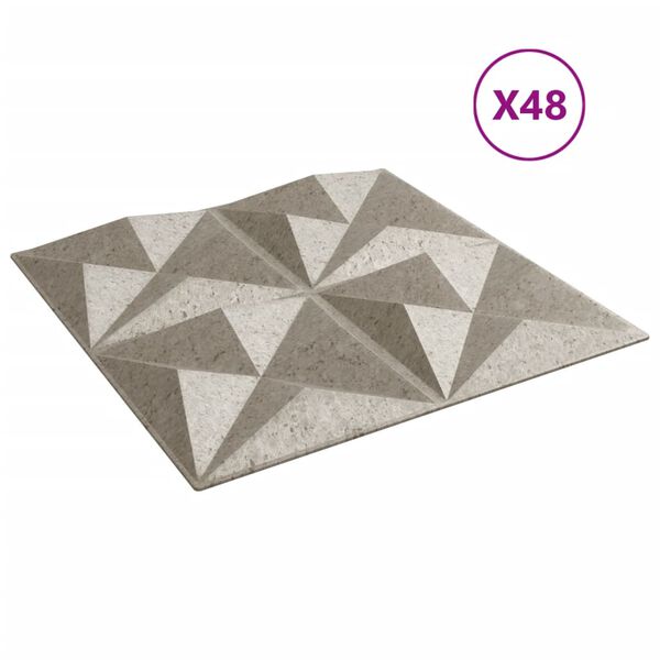 vidaXL Sein&auml;paneelit 48 kpl betoni 50x50 cm XPS 12 m&sup2; origami