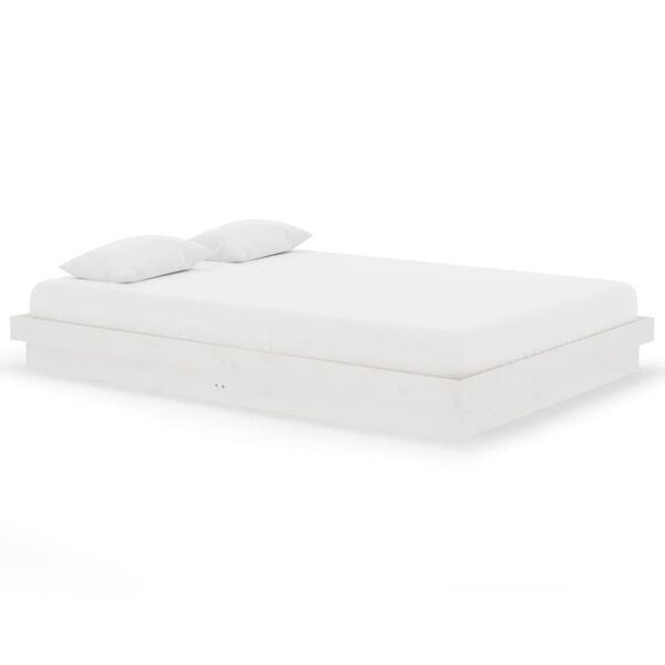 vidaXL S&auml;ngynrunko valkoinen t&auml;ysi puu 140x200 cm