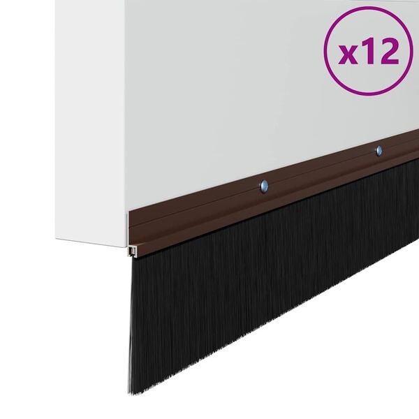 vidaXL Kierteellinen oven harjasulku 12 pcs Ruskea 100 cm Alumiiniseos