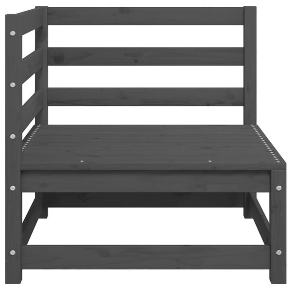 vidaXL 2-istuttava Puutarhasohva tyynyillä harmaa täysi mänty