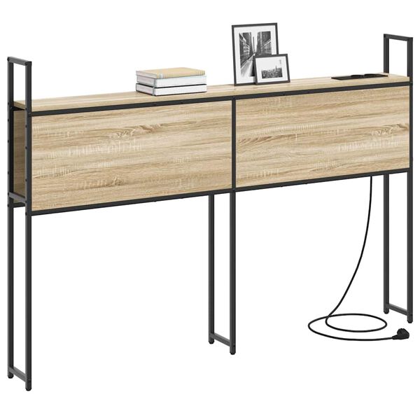 vidaXL S&auml;ilytyss&auml;nky latausasemalla Sonoma tammi 123 x 15 x 98 cm