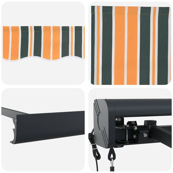 vidaXL Aurinkovarjo Vihreä ja keltainen 350 x 250 x 165 cm