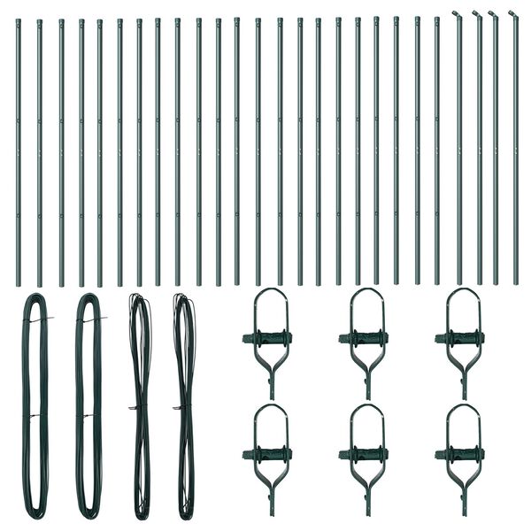 vidaXL Aitalatu Muut 26 pcs Vihreä 3,2 x 3,2 x 200 cm Teräs