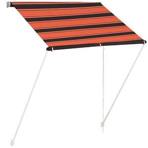 vidaXL Sis&auml;&auml;nkelattava markiisi 150x150 cm oranssi ja ruskea
