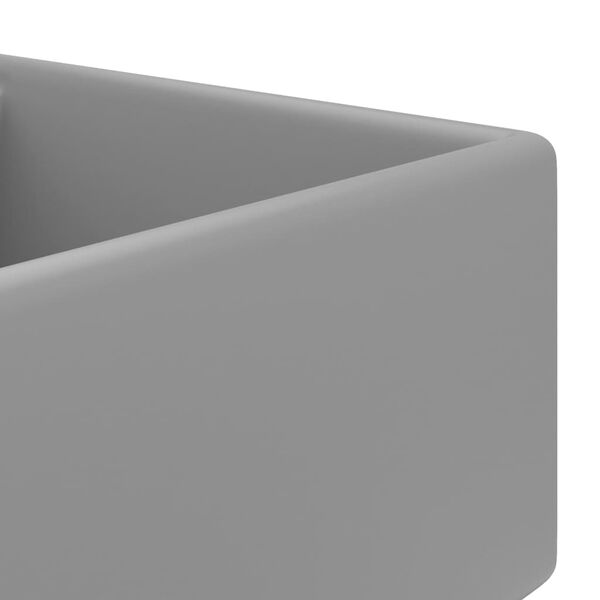 vidaXL Ylellinen pesuallas neli&ouml; vaaleanharmaa 41x41 cm keraami