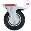 vidaXL Rullapy&ouml;r&auml;t 8 kpl 200 mm
