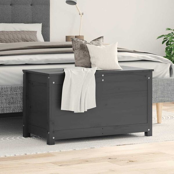 vidaXL Säilytyslaatikko harmaa 80x40x45,5 cm täysi mänty