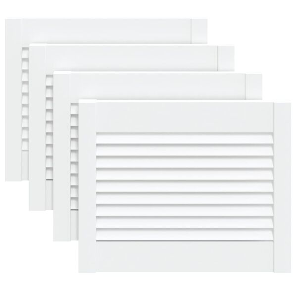 vidaXL Kaapin ovet sälemuotoilu 4 kpl valk. 39,5x49,4 cm täysi mänty