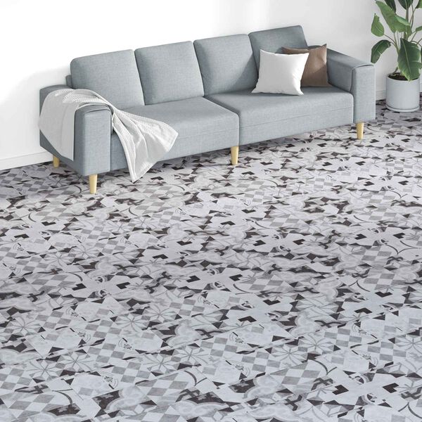 vidaXL Lattialankut 18 pcs Harmaa 5,26 m&sup2; Polyvinyylikloridi