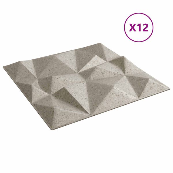 vidaXL Sein&auml;paneelit 12 pcs Timanttibetoni 50 x 50 cm XPS Vaahdon
