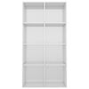 vidaXL Kirjahylly/senkki korkeakiilto valk. 66x30x130 cm tekninen puu