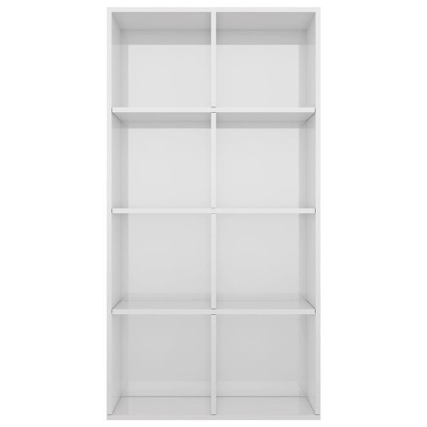 vidaXL Kirjahylly/senkki korkeakiilto valk. 66x30x130 cm tekninen puu