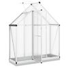 vidaXL Kasvihuone pohjarungolla hopea 169x58x202 cm alumiini
