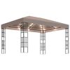 vidaXL Huvimaja LED-valonauhoilla 4x3 m ruskeanharmaa