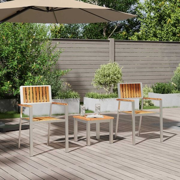 vidaXL Puutarhaturvikalustesarja 3 pcs Ruskea Vankka teak-puu