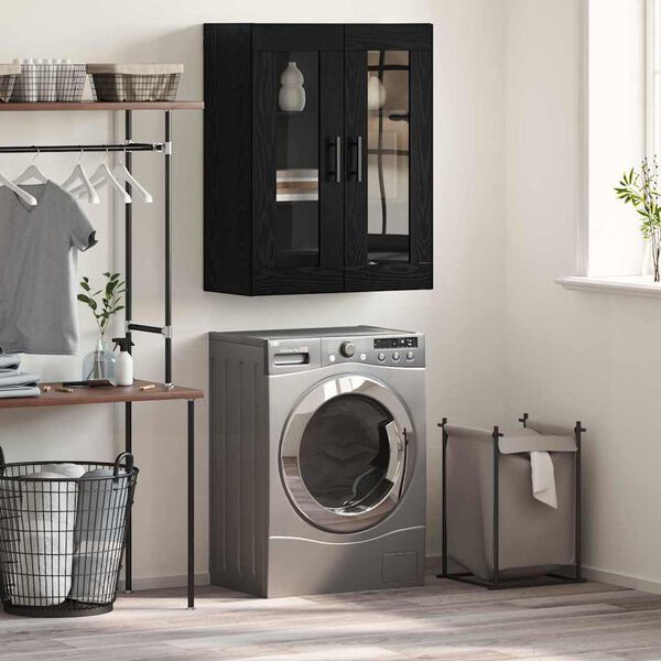 vidaXL Sein&auml;kaappi Musta tammi 69.5 x 34 x 90 cm Tekninen puu