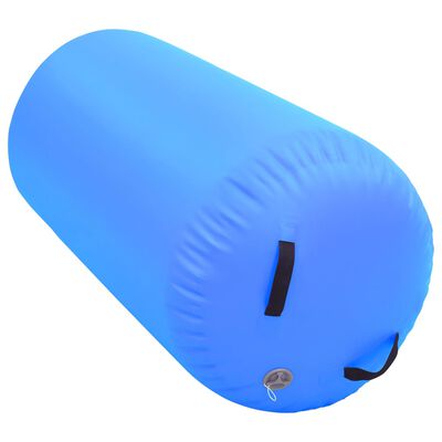 vidaXL Täytettävä voimistelurulla pumpulla 120x75 cm PVC sininen