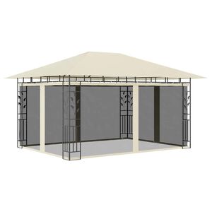 vidaXL Huvimaja hyttysverkolla 4x3x2,73 m kerma 180 g/m&sup2;