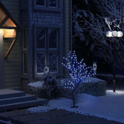vidaXL Joulukuusi 128 sinistä LED-valoa kirsikankukka 120 cm